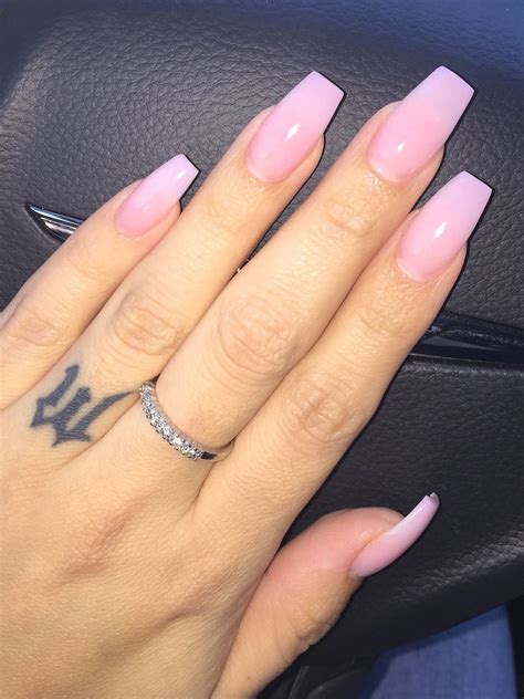 Pink Powder Acrylic Nails 